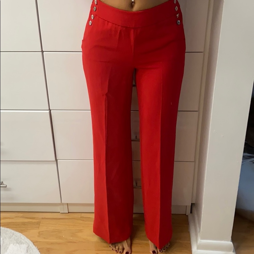 White House black market red trousers